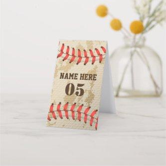 Personalized Vintage Baseball Name Number Retro Loyalty Card