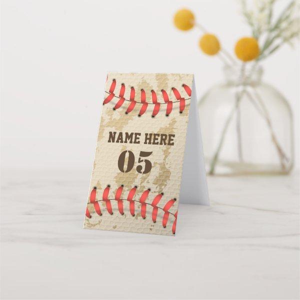 Personalized Vintage Baseball Name Number Retro Loyalty Card