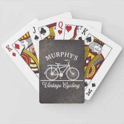 Personalized Vintage Cycling Retro Bicycle Playing Cards