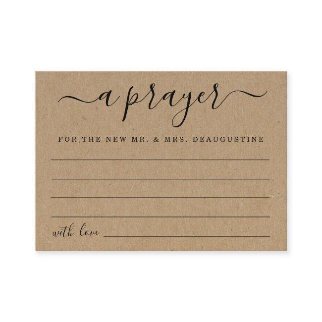 Personalized Wedding Prayer Card - Rustic Kraft