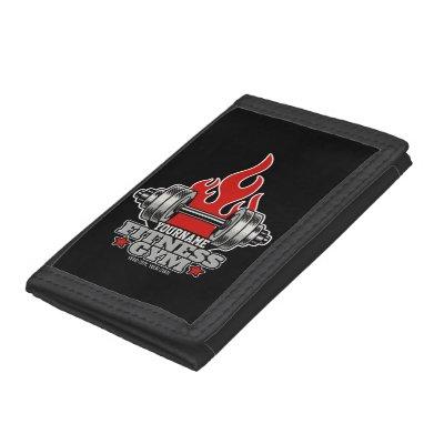 Personalized Weight Lifting Dumbbell Fitness Gym Trifold Wallet