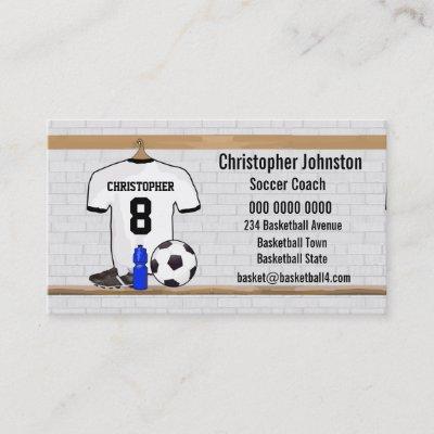 Personalized White Black Football Soccer Jersey
