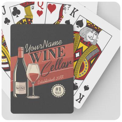 Personalized Wine Cellar Bottle Tasting Room Bar  Playing Cards