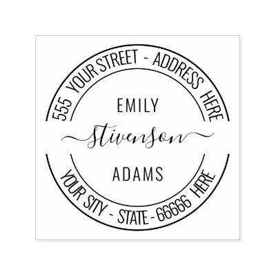 Personalized Your Name Address Modern Font Stamp