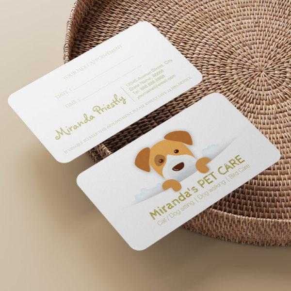 Pet Care Sitting Bathing and Grooming Beauty Salon Appointment Card
