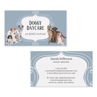 Pet Care Watercolor Dog Breeds Dusty Blue Adorable