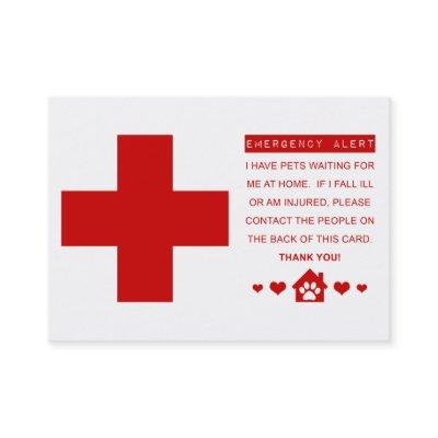 pet emergency alert appointment card