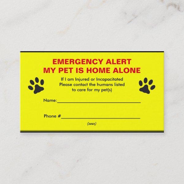 Pet Emergency Alert Home Alone