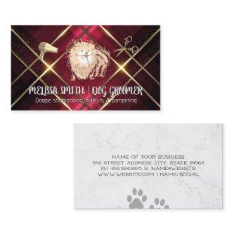 Pet Groomer | Cute Pomeranian | Gold Metal Trim