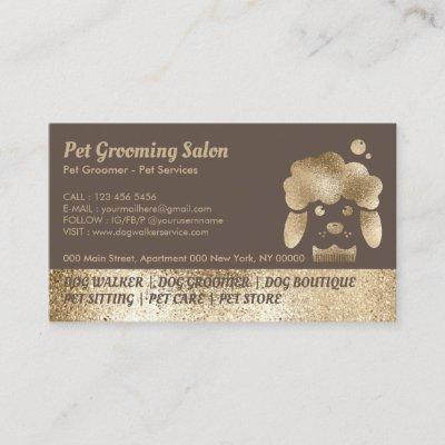 Pet Grooming Salon Gold Sparkle brown