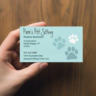 Pet Paw Prints Animal Lover Dog Tracks Light Teal
