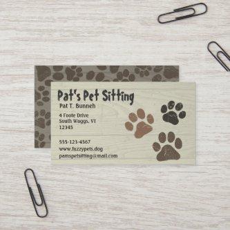 Pet Paws Dog or Cat Paw Prints Faux Weathered Wood