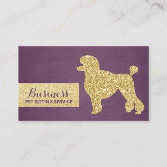 Pet Sitting Purple & Gold Poodle Silhouettes