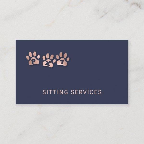 Pet Sitting Services Rose Gold & Navy
