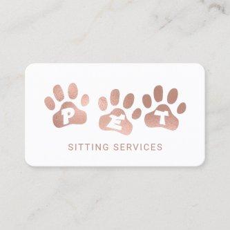 Pet Sitting Services Rose Gold & White