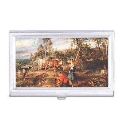 Peter Paul Rubens Milkmaids with Cattle in a Lands  Case