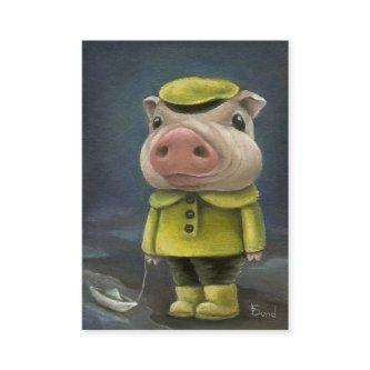 Peter the pig sailing his boat