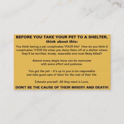 Pets Shelter Info