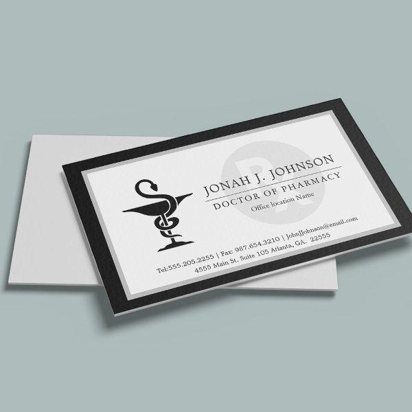 Pharmacist | Bowl of Hygenia Symbol | Black Border