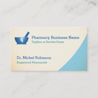 Pharmacy Mortar Pestle Logo Chemist - Cream Blue