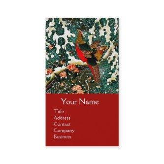 Pheasants in Snow, Pine Tree,Roses,Japanese Floral