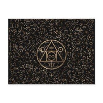Philosopher's stone symbol Alchemical  pattern 2 Holiday Postcard