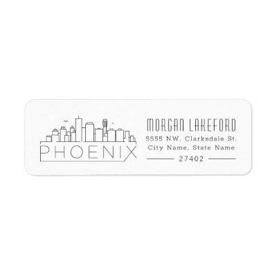 Phoenix, Arizona Stylized Skyline | Label
