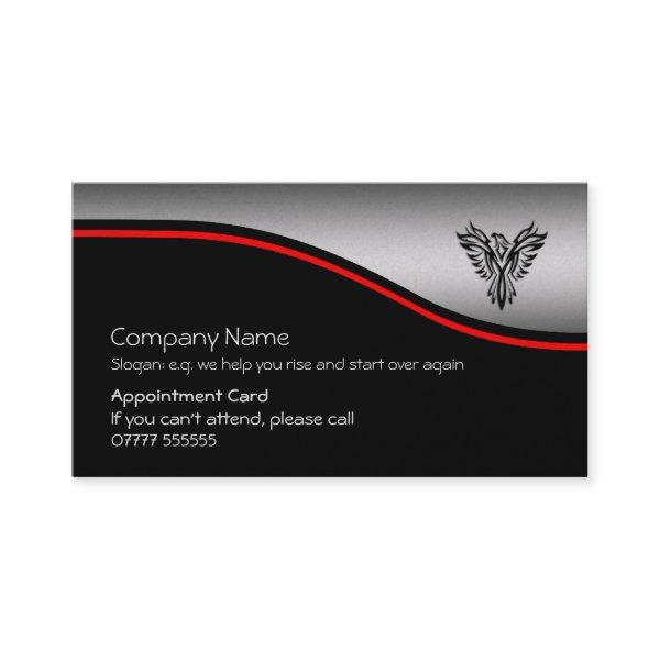 Phoenix Rising, red swoosh, Appointment Card