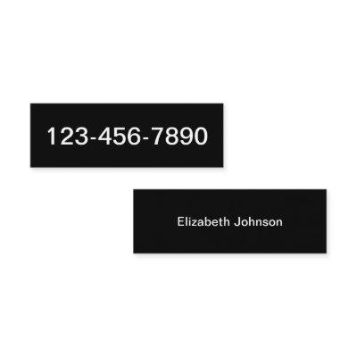 Phone Number and Name Black and White Basic Mini