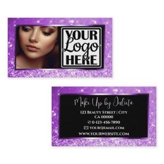 Photo and Logo Template Lilac Sparkle Glitter Glam