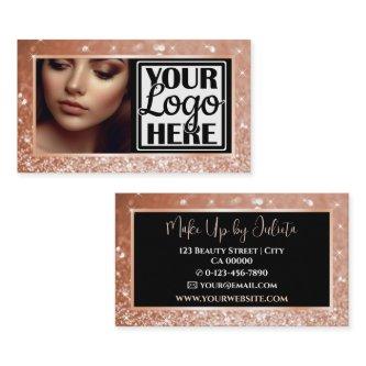 Photo and Logo Template Peach Sparkle Glitter Glam