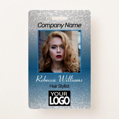 Photo Badge - Dark Blue with Faux Glitter