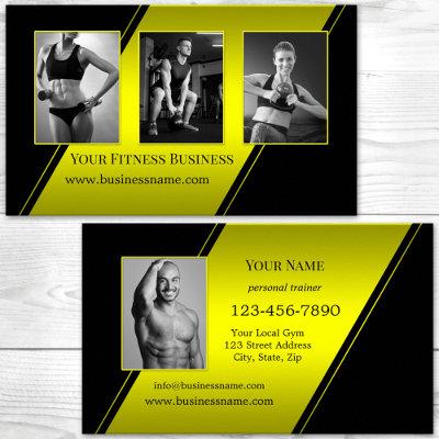 Photo Black Neon Yellow Personal Trainer Fitness