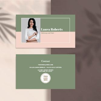 Photo Blush Pink and Green  Minimalistic Retro