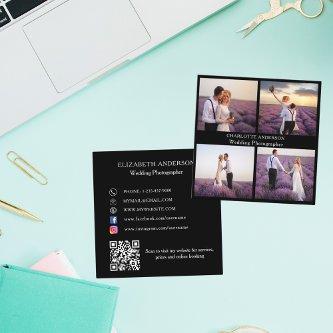 Photo collage black white QR code social media Square