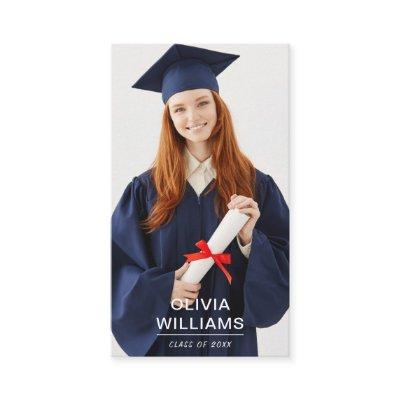 Photo Graduation Modern Simple Script Calling Card