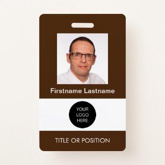 Photo ID Dark Brown Name Badge