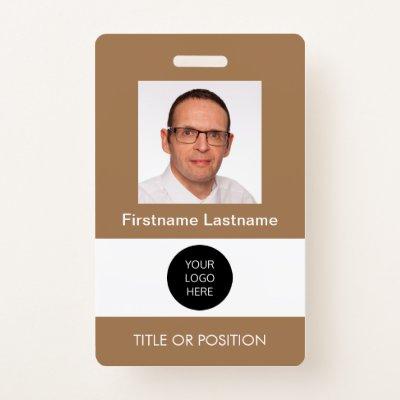 Photo ID Light Brown Name Badge