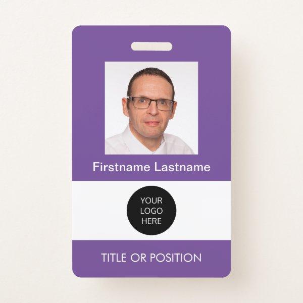 Photo ID Purple Name Badge