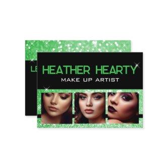 Photo Image Template Luxury Green Glitter Stars
