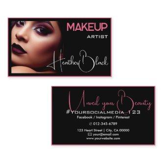 Photo Image Template Plain Black Pink Thin Border