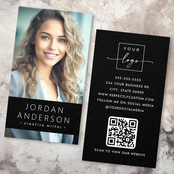 Photo logo QR code modern black