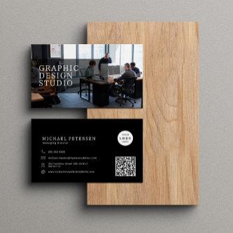 Photo logo QR code modern professional black