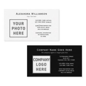 Photo Logo Template Black White Front Back