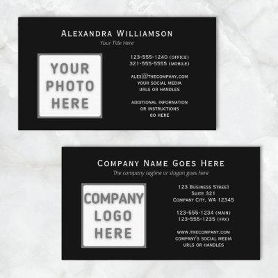 Photo Logo Template Horizontal Black Front Back