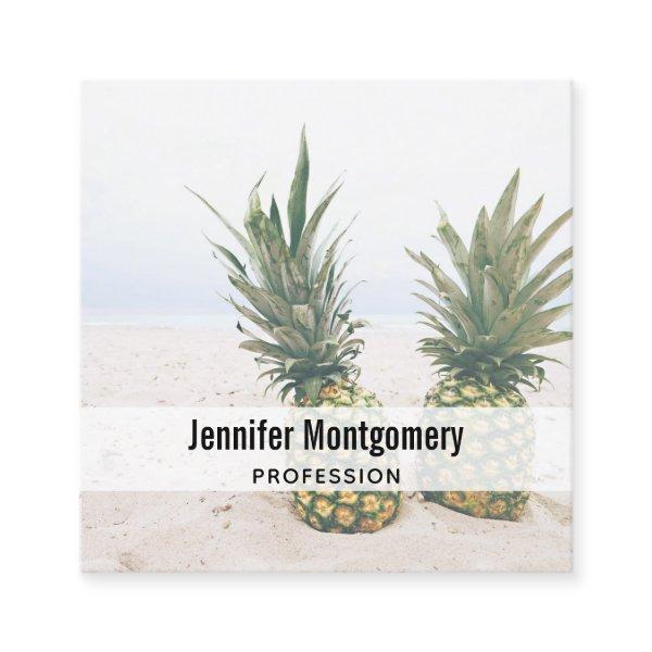 Photo of 2 Pineapples on a Beach Square