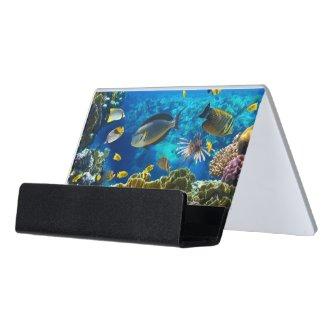 Photo of a tropical Fish on a coral reef Desk  Holder