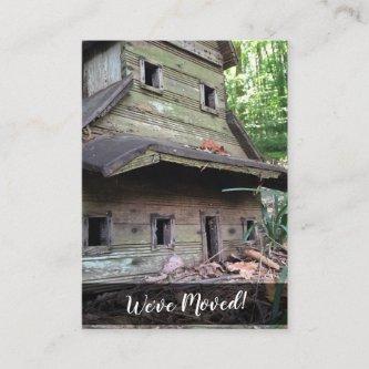 Photo of Huge Old Birdhouse "We've Moved" Card