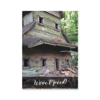 Photo of Huge Old Birdhouse "We've Moved" Card