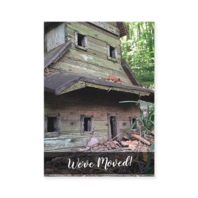 Photo of Huge Old Birdhouse "We've Moved" Card